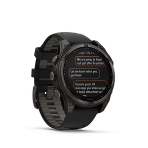 Kép 4/14 - Garmin fenix 8 47mm SOLAR Sapphire, karbonszürke DLC titanium, fekete/sötétszürke szilikon szíjjal (ED XD)