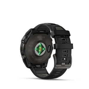 Kép 6/14 - Garmin fenix 8 47mm SOLAR Sapphire, karbonszürke DLC titanium, fekete/sötétszürke szilikon szíjjal (ED XD)