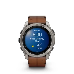 Kép 15/20 - Garmin fenix 8 51mm AMOLED Sapphire, titanium, gesztenyebarna bőrszíjjal + grafitszürke szilikon szíjjal (ED SD)