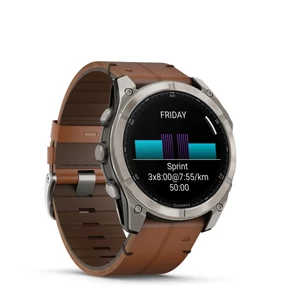 Kép 16/20 - Garmin fenix 8 51mm AMOLED Sapphire, titanium, gesztenyebarna bőrszíjjal + grafitszürke szilikon szíjjal (ED SD)