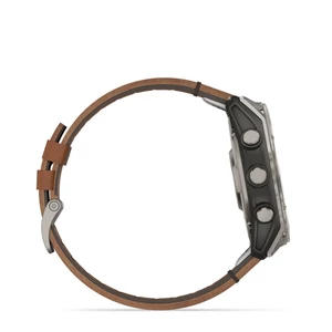 Kép 19/20 - Garmin fenix 8 51mm AMOLED Sapphire, titanium, gesztenyebarna bőrszíjjal + grafitszürke szilikon szíjjal (ED SD)