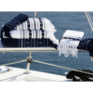 Kép 2/4 - Marine Business törölköző - anchors blue -, 3 darabos szett, santorini kollekció, 53102, hajó dizájn, boat style