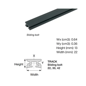 Kép 2/2 - Seldén, System 30 traveller és sínrendszer - SLIDING BOLT profilú sínek többféle méretben